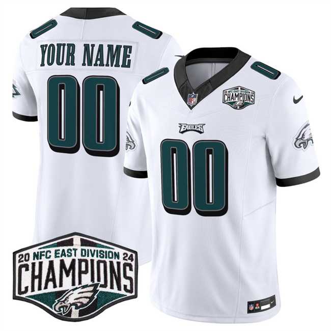 Men & Women & Youth Philadelphia Eagles Active Player Custom White 2024 NFC East Champions F.U.S.E. Vapor Untouchable Limited Stitched Football Jersey